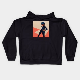 Policewoman | Comics Style Kids Hoodie